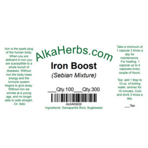Iron Boost Mixture Natural Herbal Capsules Alkaherbs