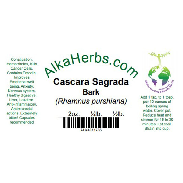 Cascara Sagrada Bark (Rhamnus purshiana) Natural Herbal Teas Alkaherbs 4