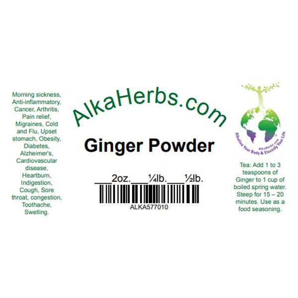 Ginger Powder (Zingiber officinale) Natural Herbal Teas Alkaherbs 4