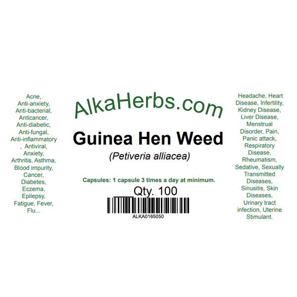 Guinea Hen Weed (Petiveria alliacea) Natural Herbal Capsules 4