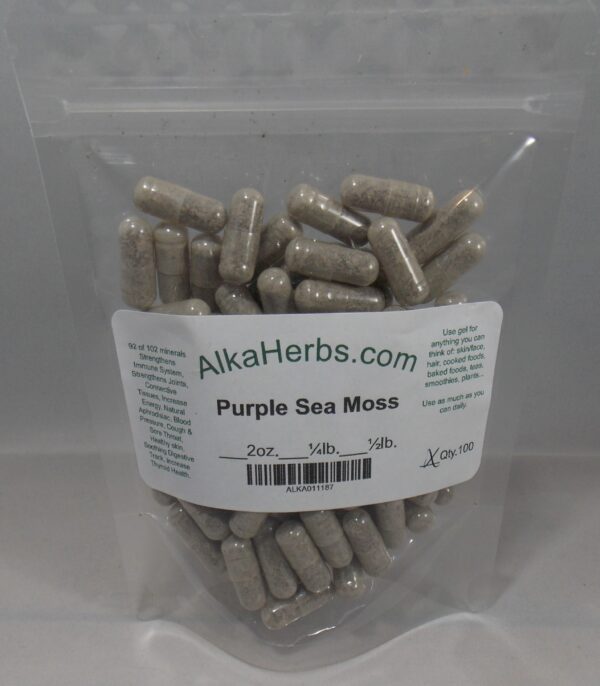 Purple Sea Moss-Jamaican ( Chondrus Crispus ) Natural Herbal Capsules for Sale Dr.Sebi 4